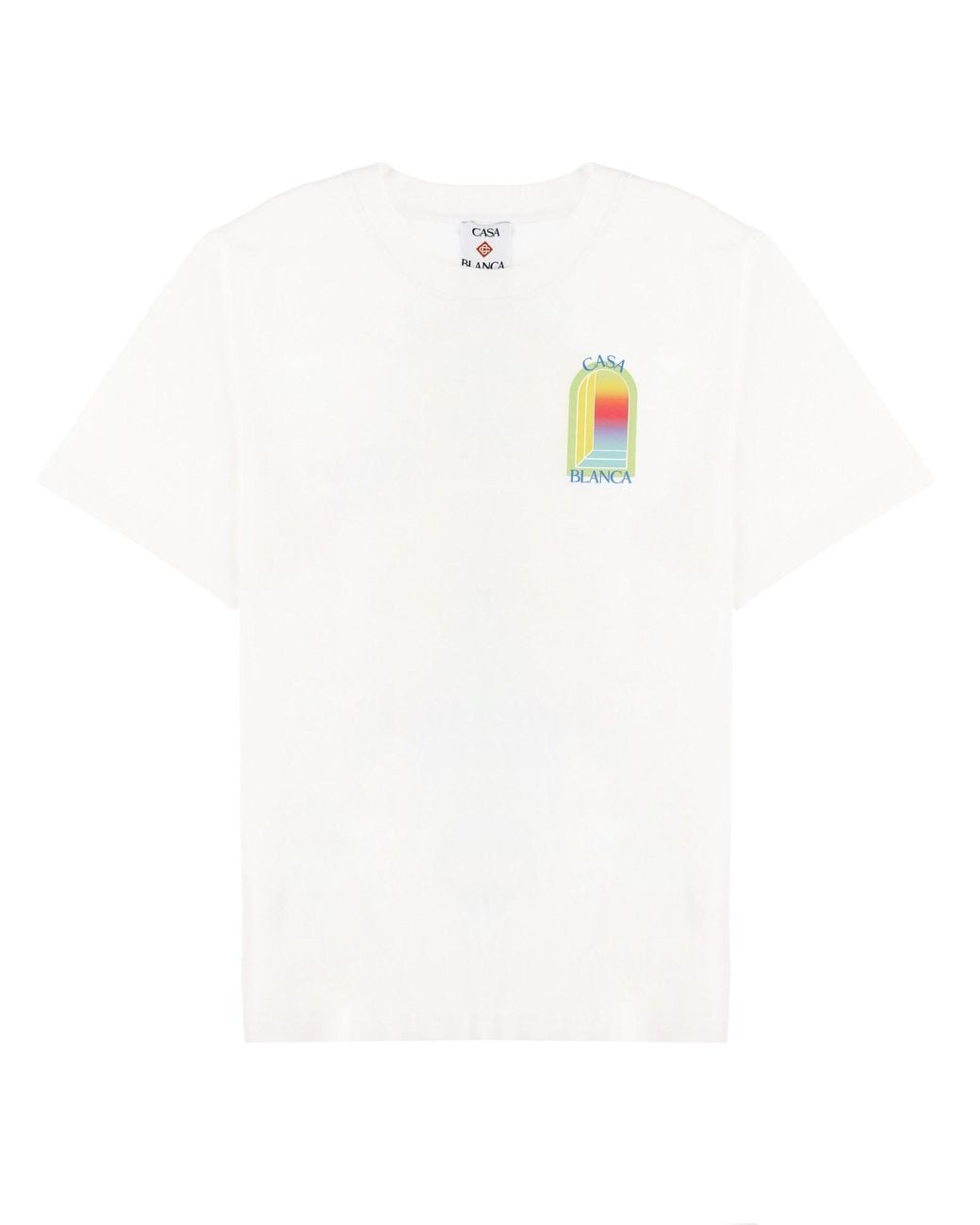 Casablanca White Organic Cotton T-Shirt With Unique Print for men