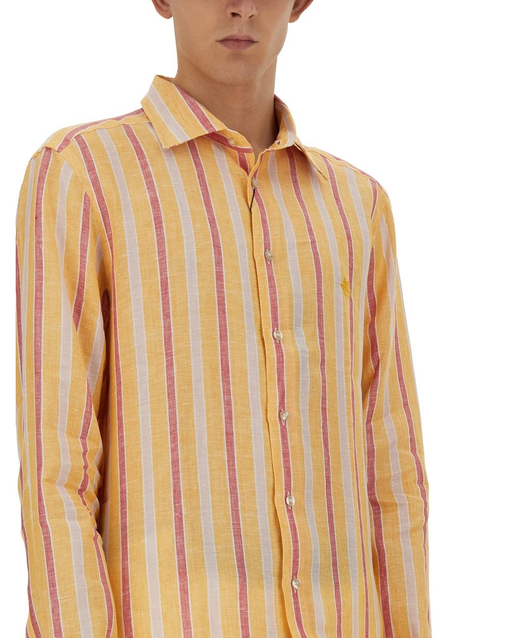 Camicia Con Logo Pegaso di Etro in Natural da Uomo
