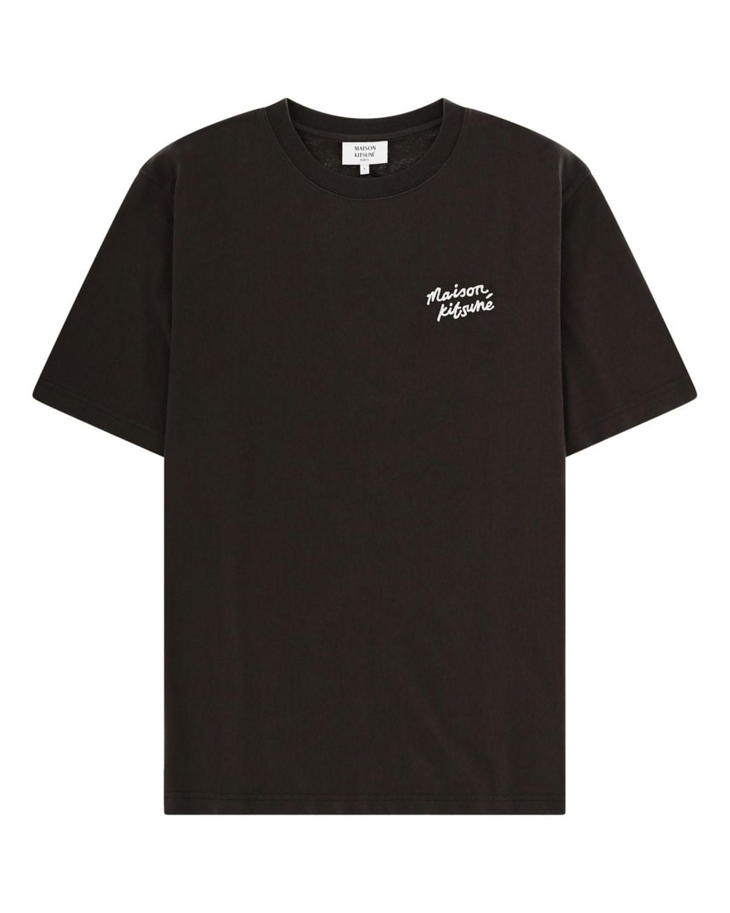 Maison Kitsuné Black Maison Kitsuné T-Shirt Con Logo for men