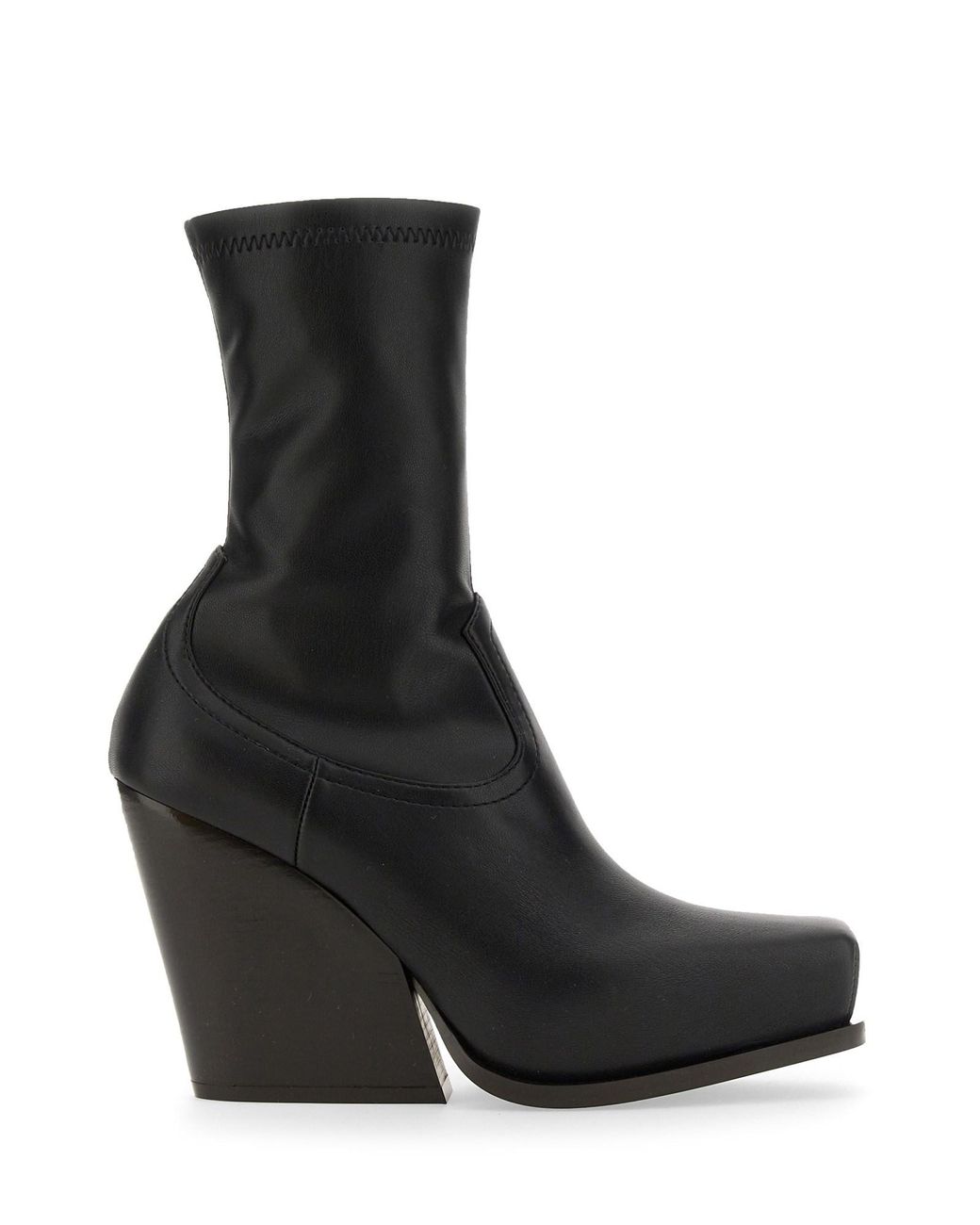 Stella McCartney Black Alter Mat Cowboy Ankle Boots