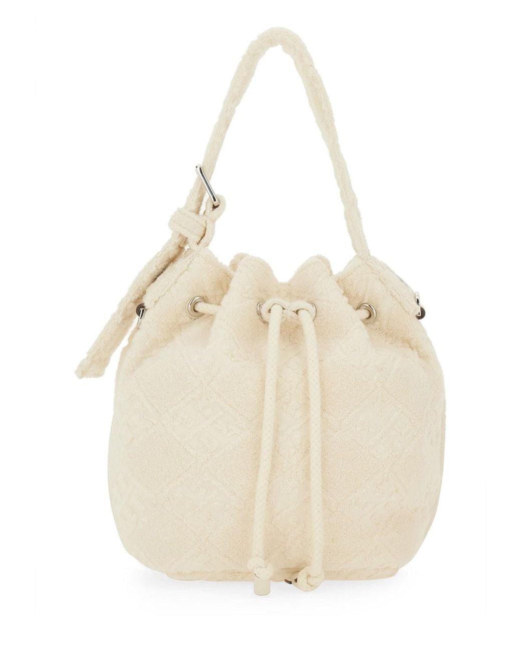 Tory Burch Natural "T Monogram" Mini Bucket Bag