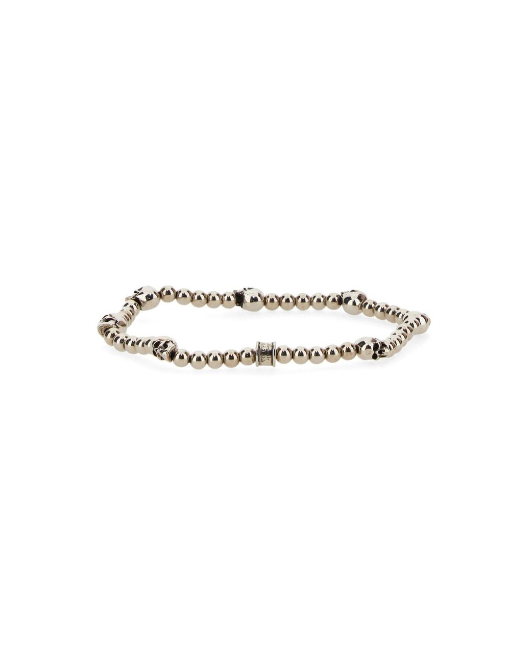 Bracciale Con Perline E Teschi di McQueen in White da Uomo