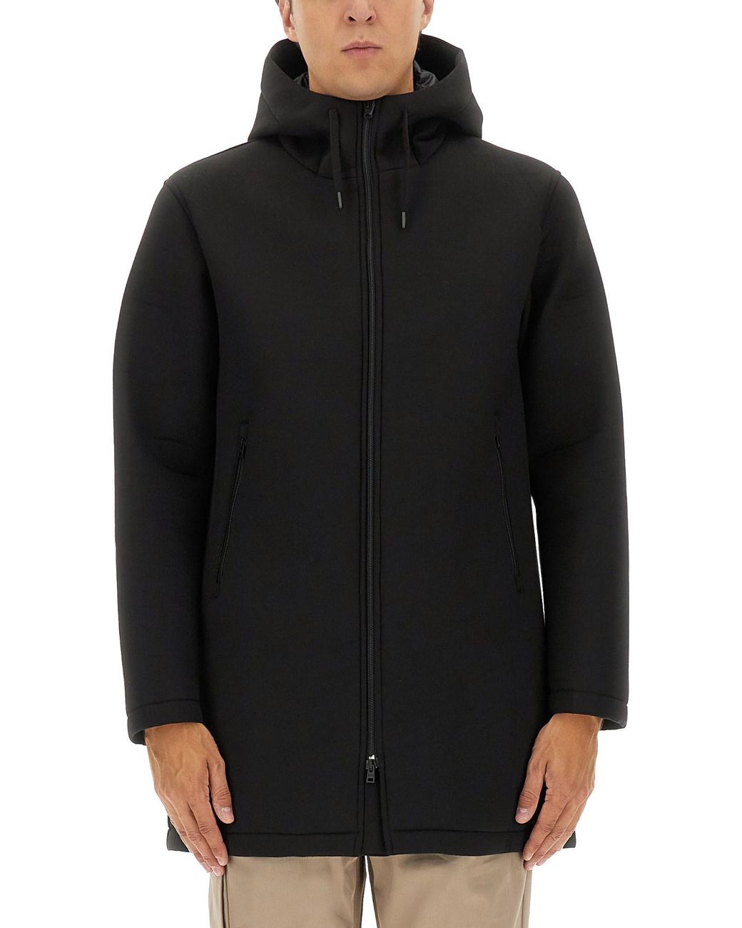 Herno Black Long Parka for men
