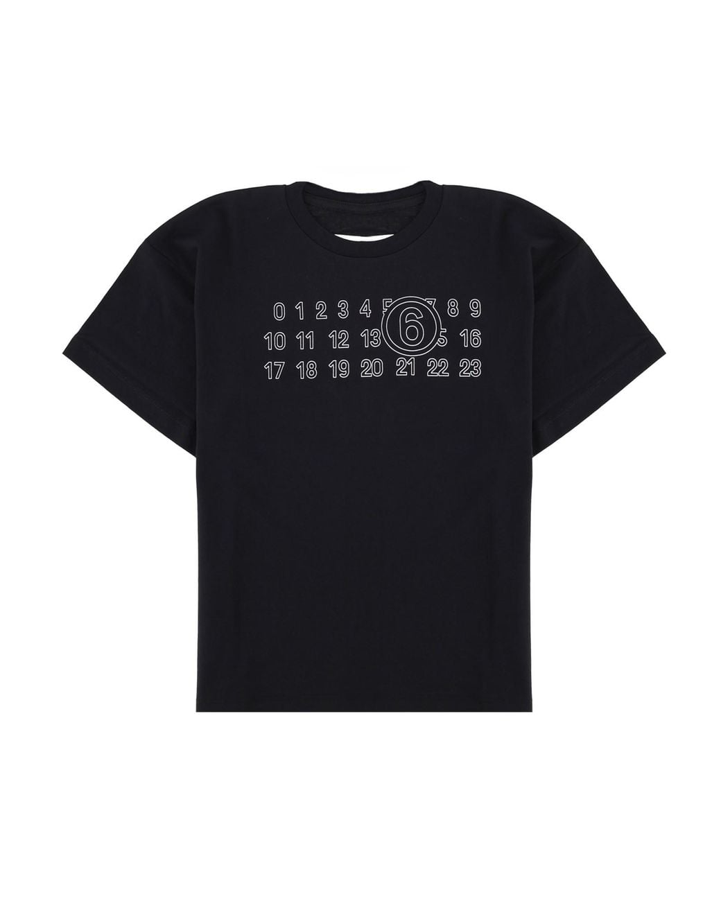 MM6 by Maison Margiela Black T-Shirt Con Stampa Logo