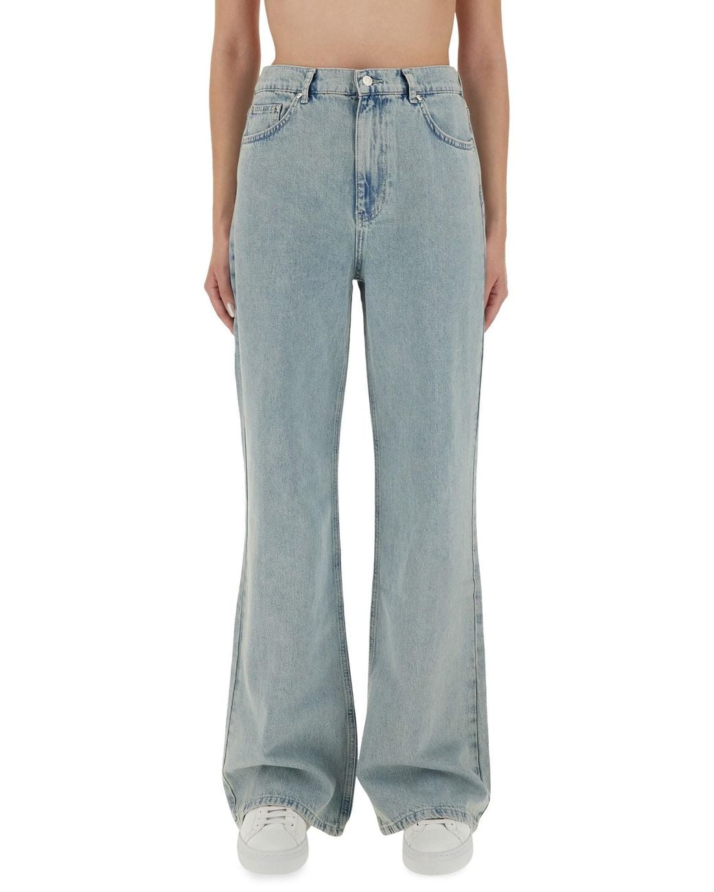 Moschino Blue Wide-Leg Light Denim Jeans
