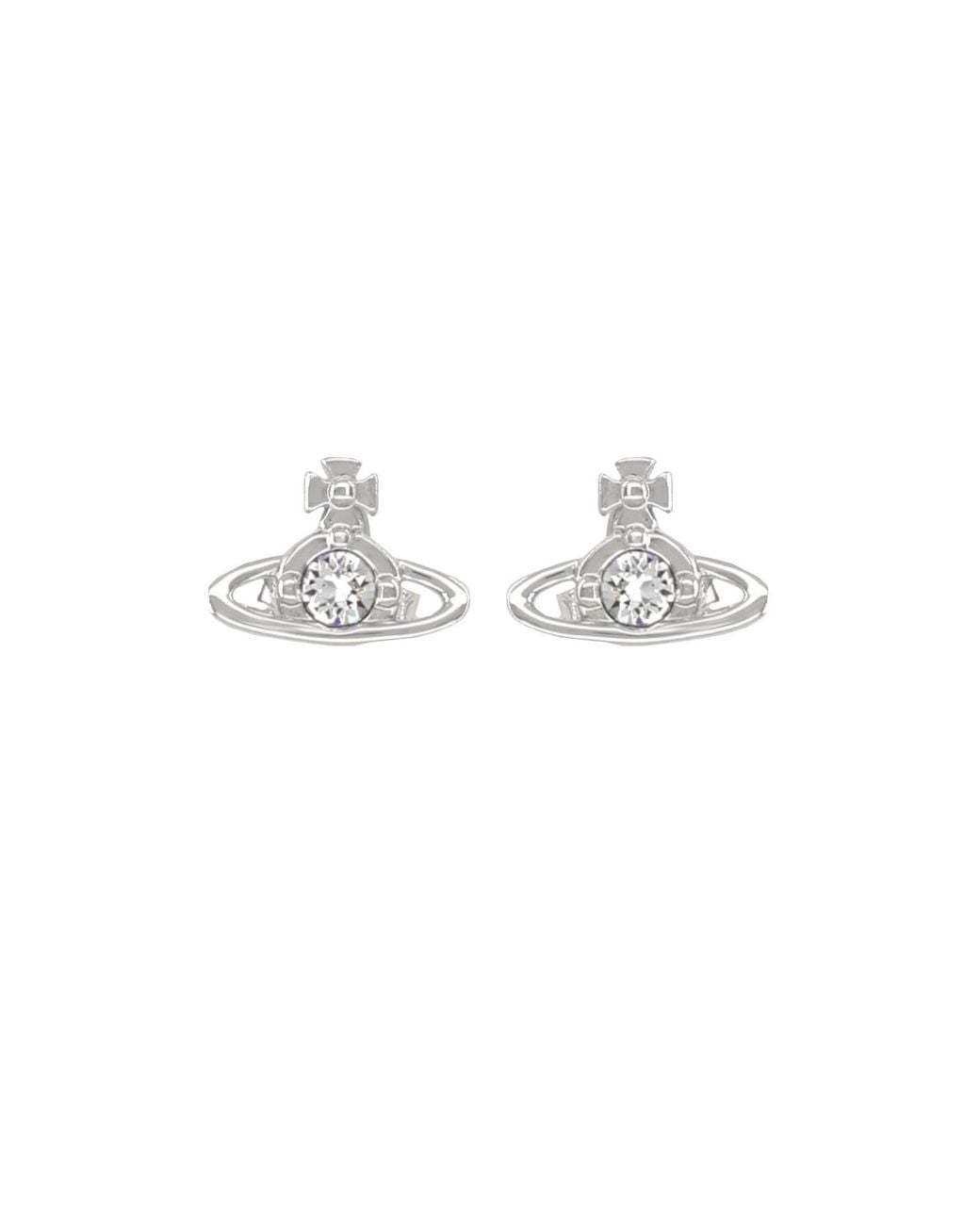 Vivienne Westwood White Orecchini "Nano Solitaire"