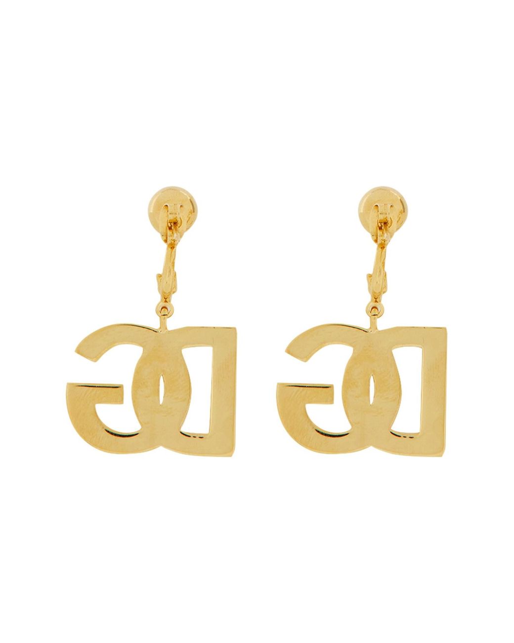 Orecchini Con Logo Dg di Dolce & Gabbana in Metallic