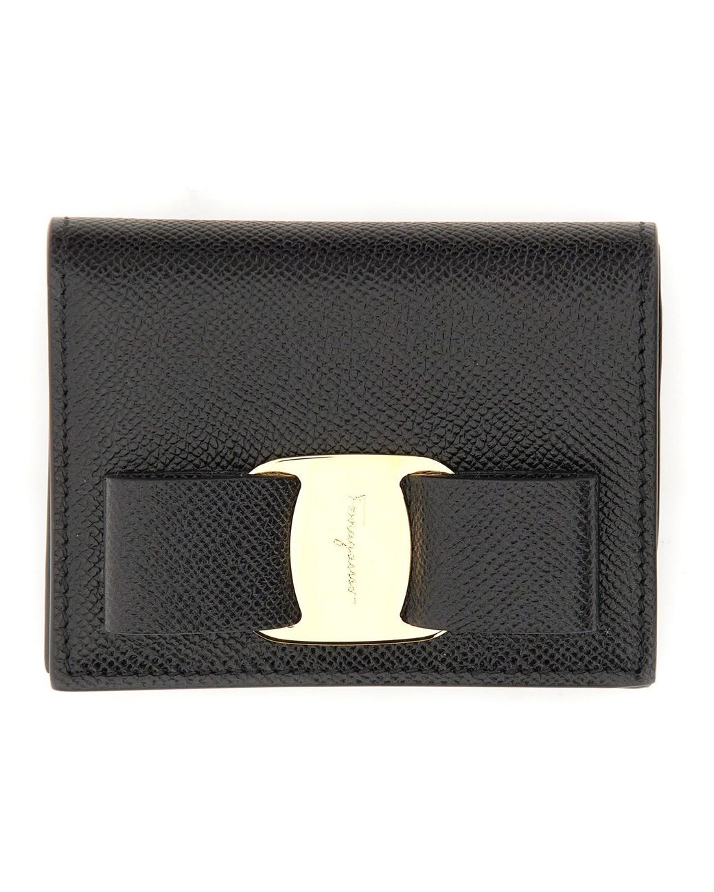 Ferragamo Black Portafoglio Fiocco "Vara"