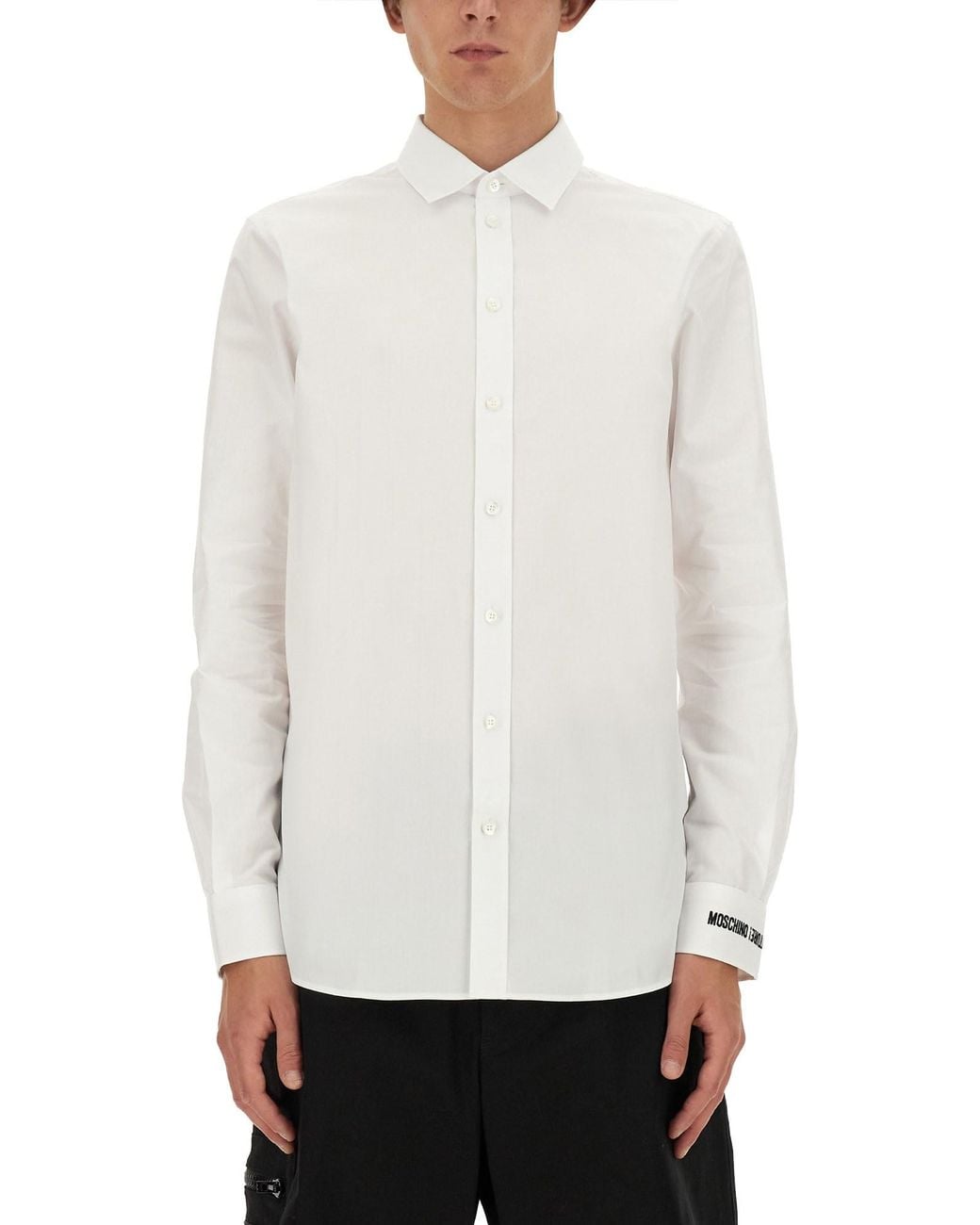 Moschino White Tailored Cotton Shirt for men
