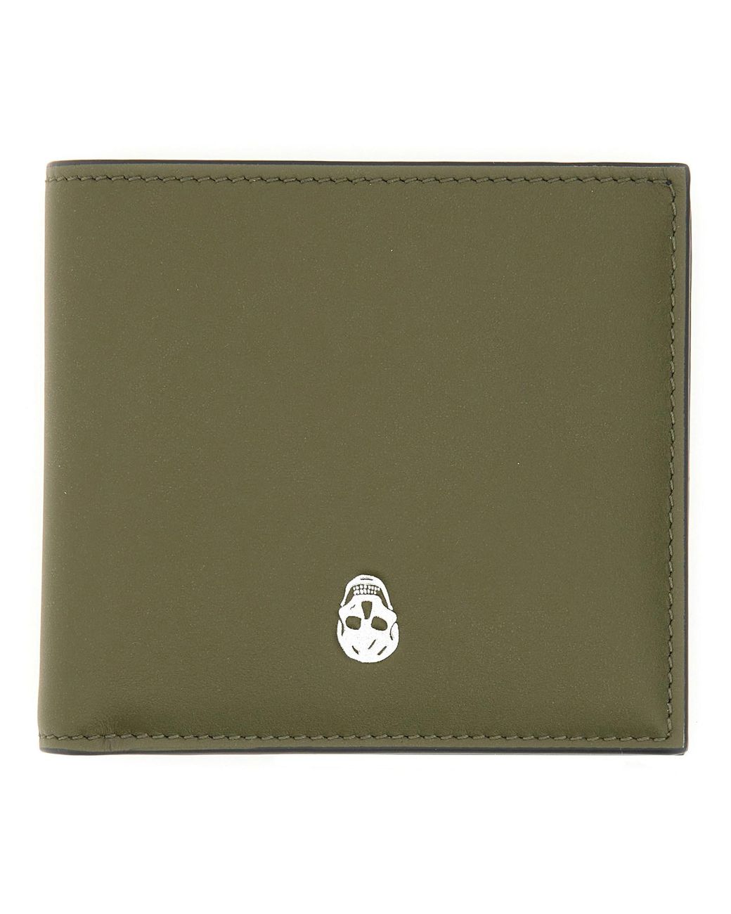 McQueen Green Bifold Wallet "The Skull" for men