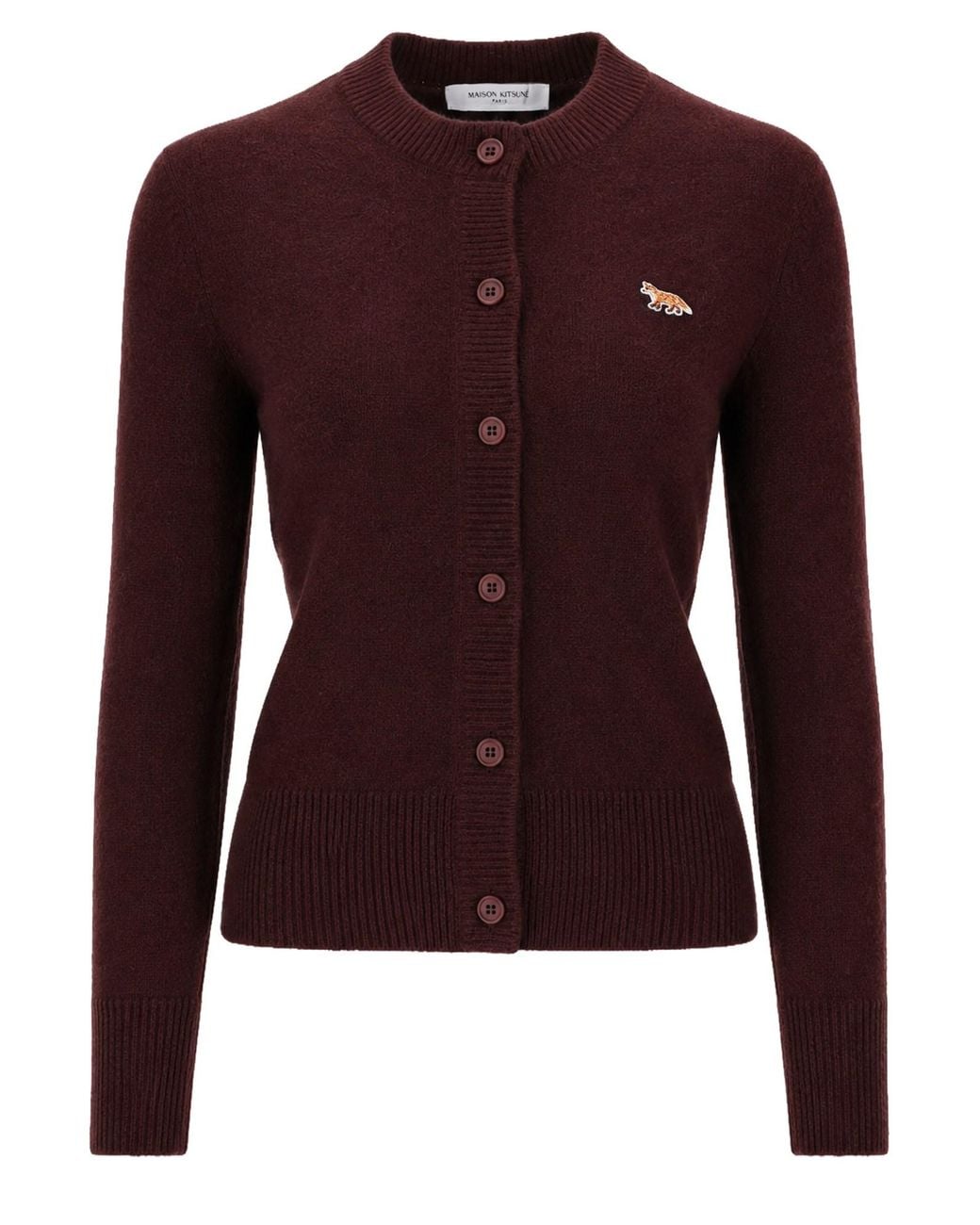 Maison Kitsuné Brown Cardigan "Baby Fox"