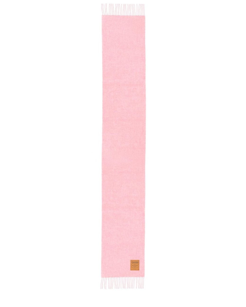 Ganni Pink Wool Scarf