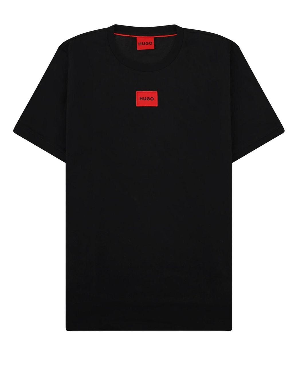 HUGO Black T-Shirt Con Patch Logo for men