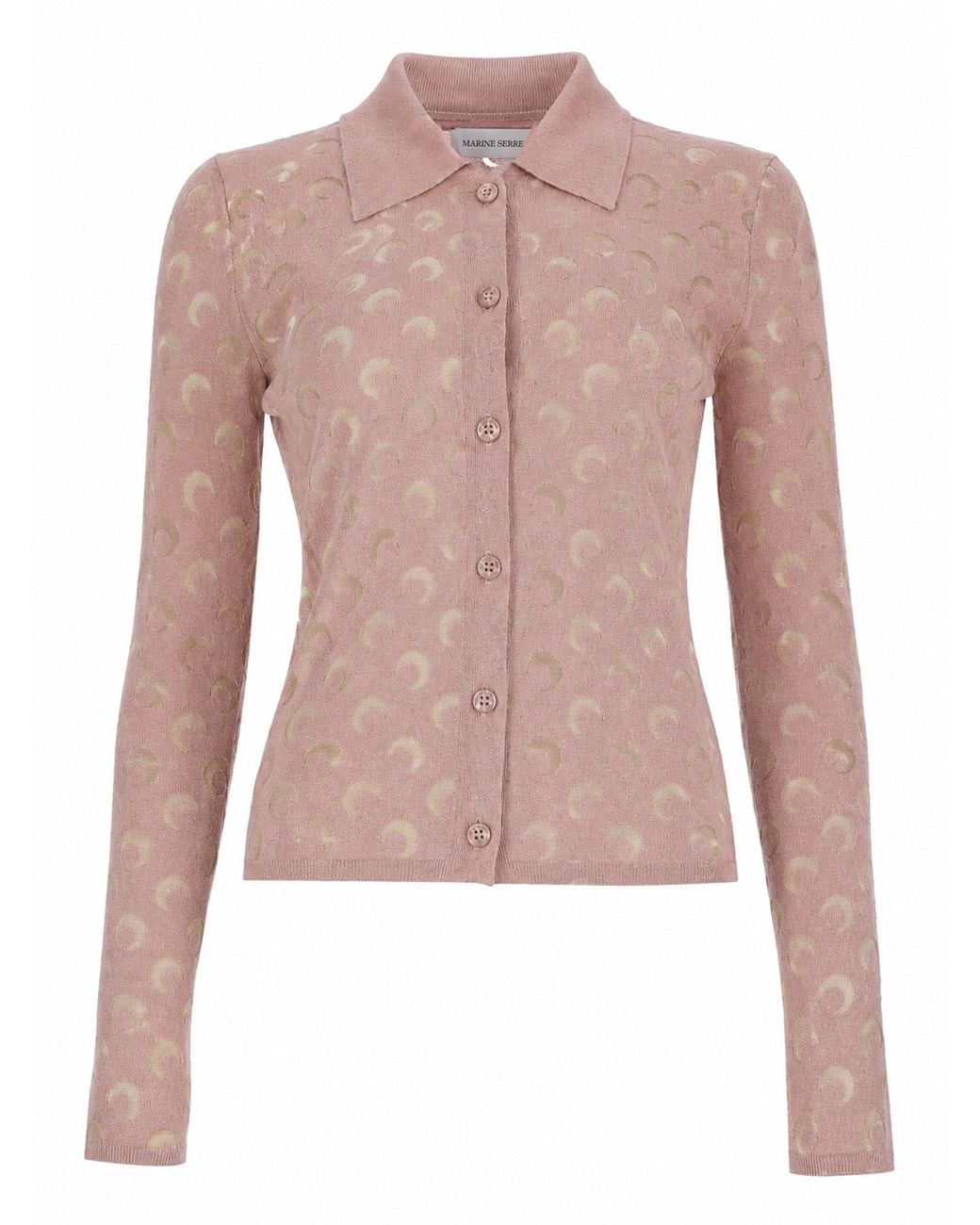 MARINE SERRE Pink Cardigan "Moon"