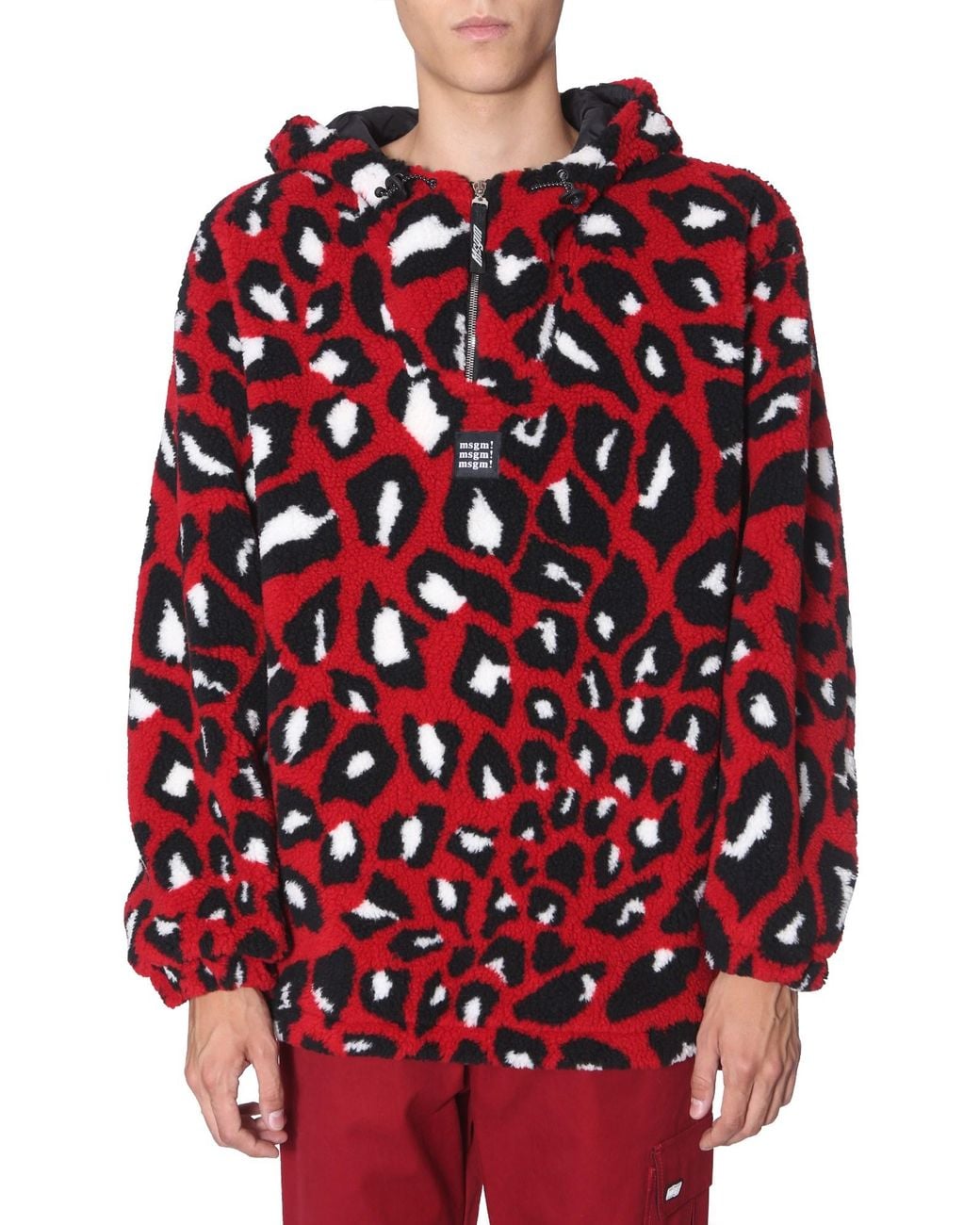 MSGM Red Shearling Jacket for men