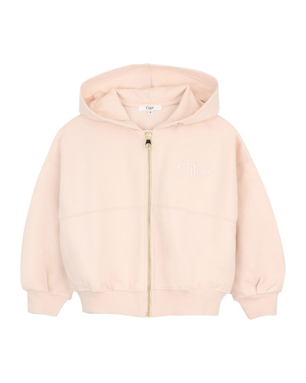 Chloé Pink Felpa Oversize Con Cappuccio