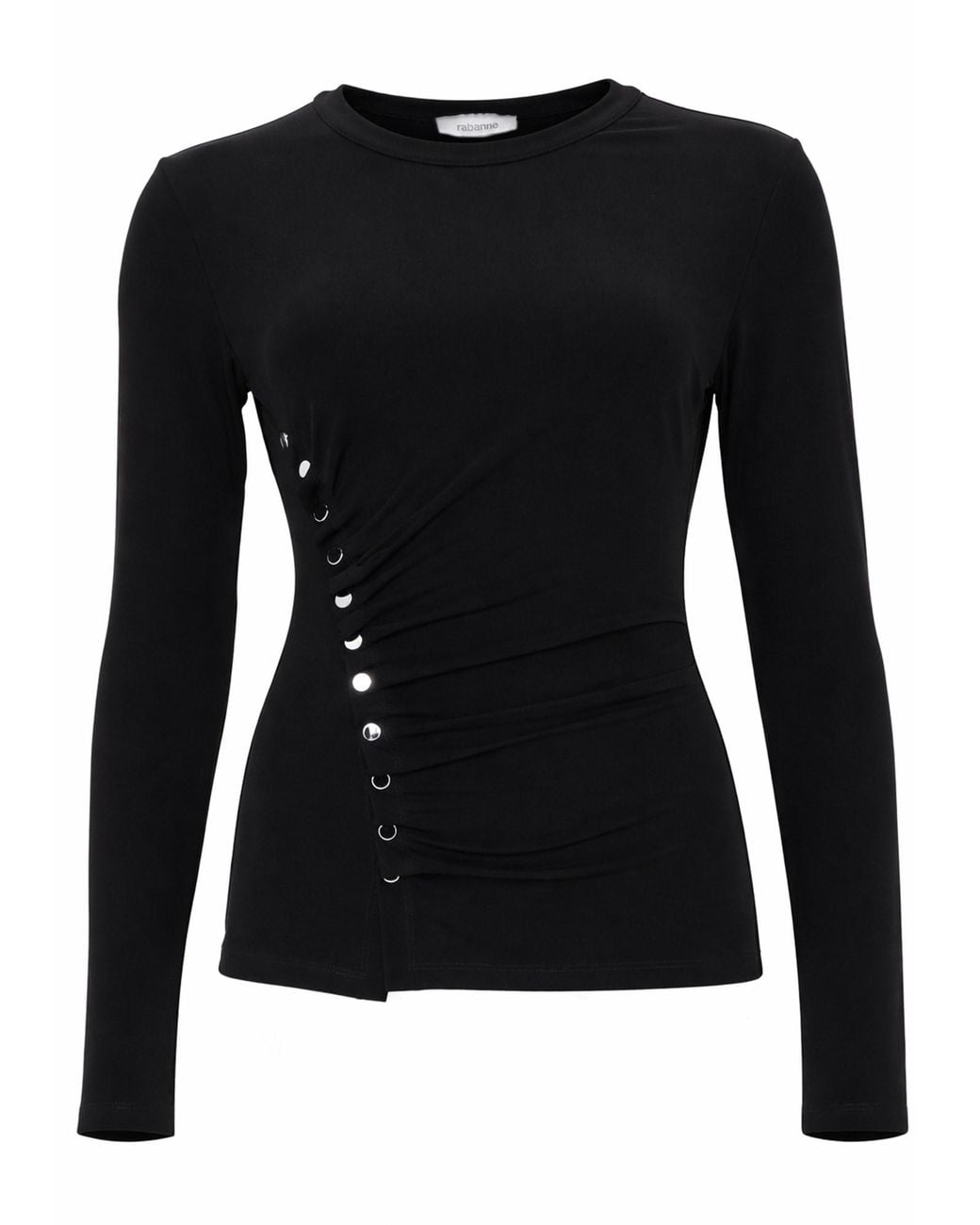 Rabanne Black Top Con Bottoni