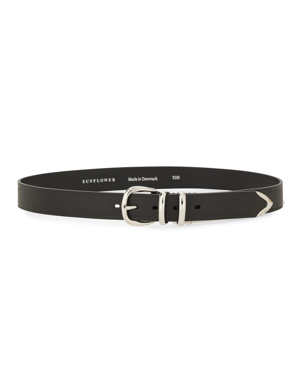 sunflower Black Leather Belt for men