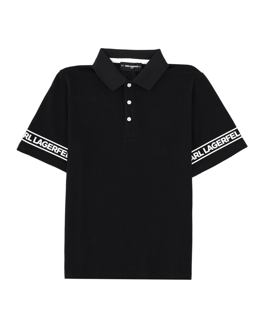 Karl Lagerfeld Black Polo Maniche Corte Logate