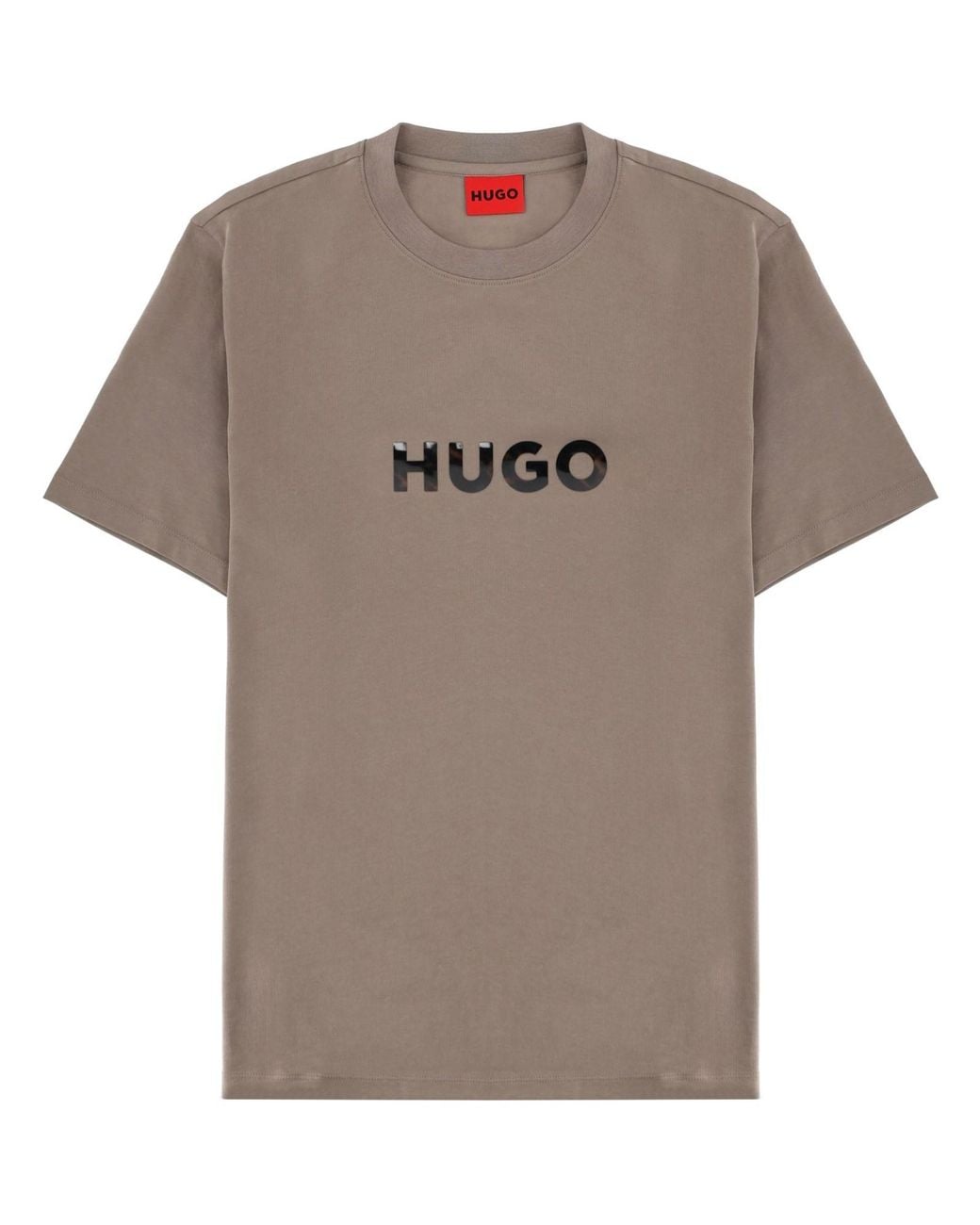 HUGO Gray Cotton T-Shirt for men