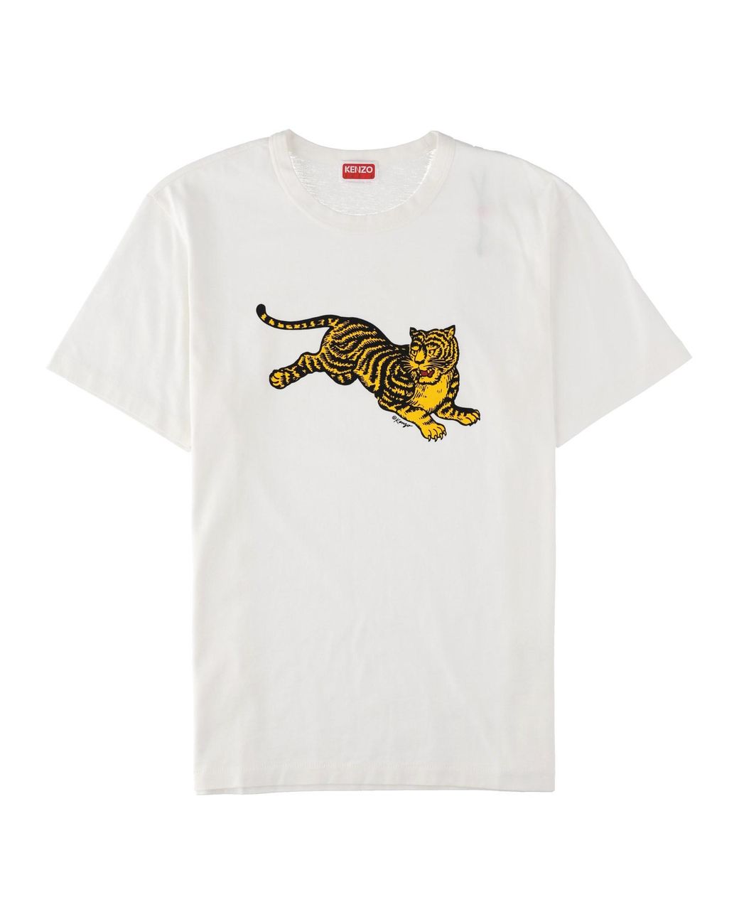 KENZO White T-Shirt "Jumping Tiger" for men