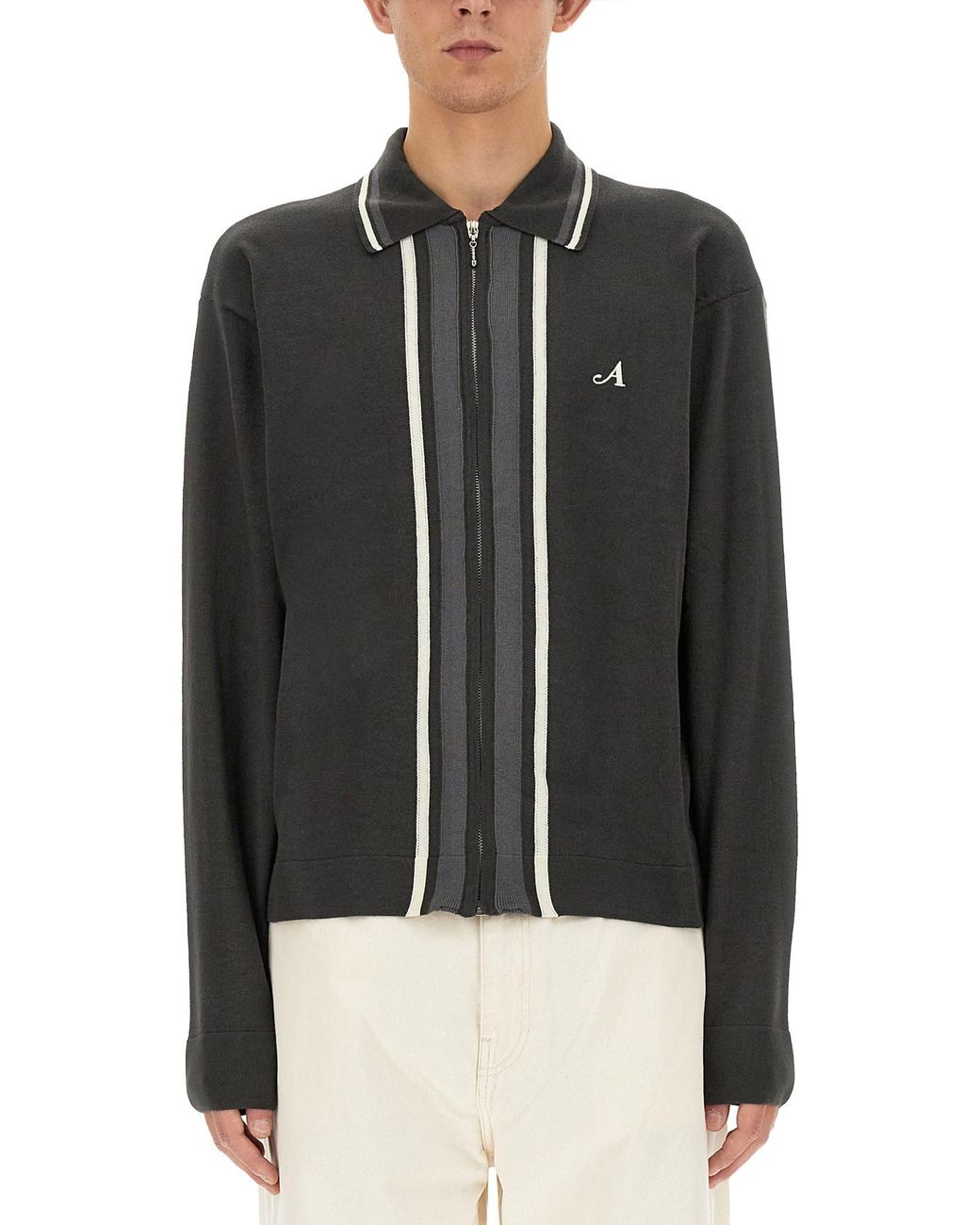 AWAKE NY Black Shirt With Zip for men