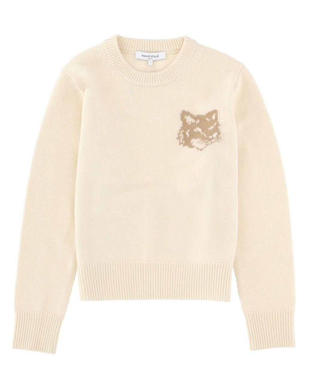 Maison Kitsuné Natural Fox Head Sweater Wool Jumpers