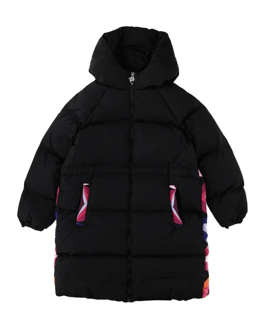 Emilio Pucci Black Piumino Imbottito Con Stampa Grafica