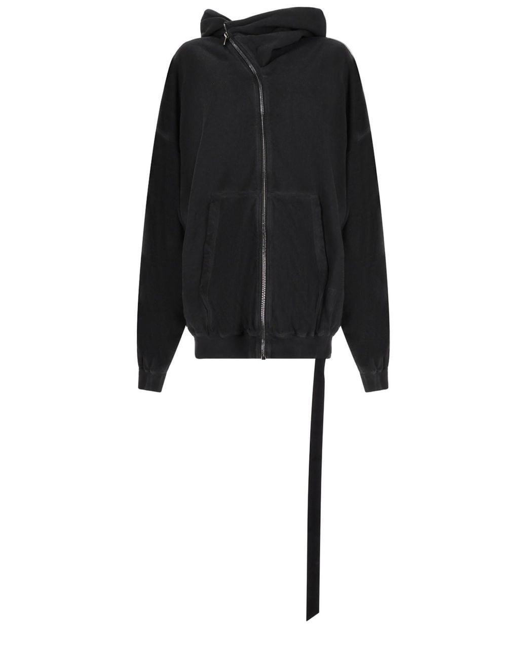 Rick Owens Black Felpa Con Cappuccio "Tower Mountain Hun"