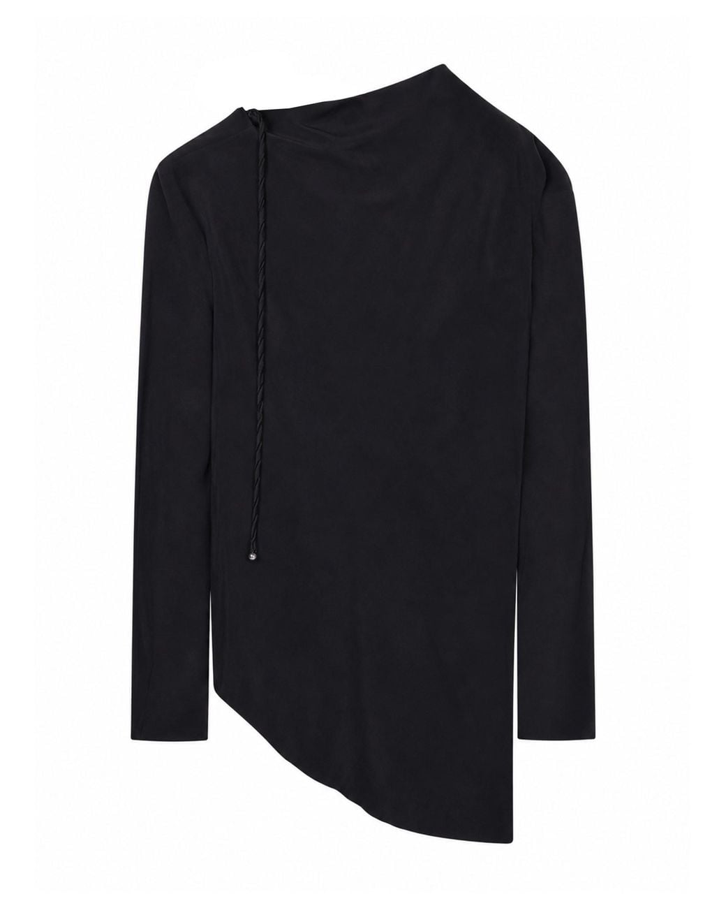 Alysi Black Blusa Asimmetrica Crepe De Chine