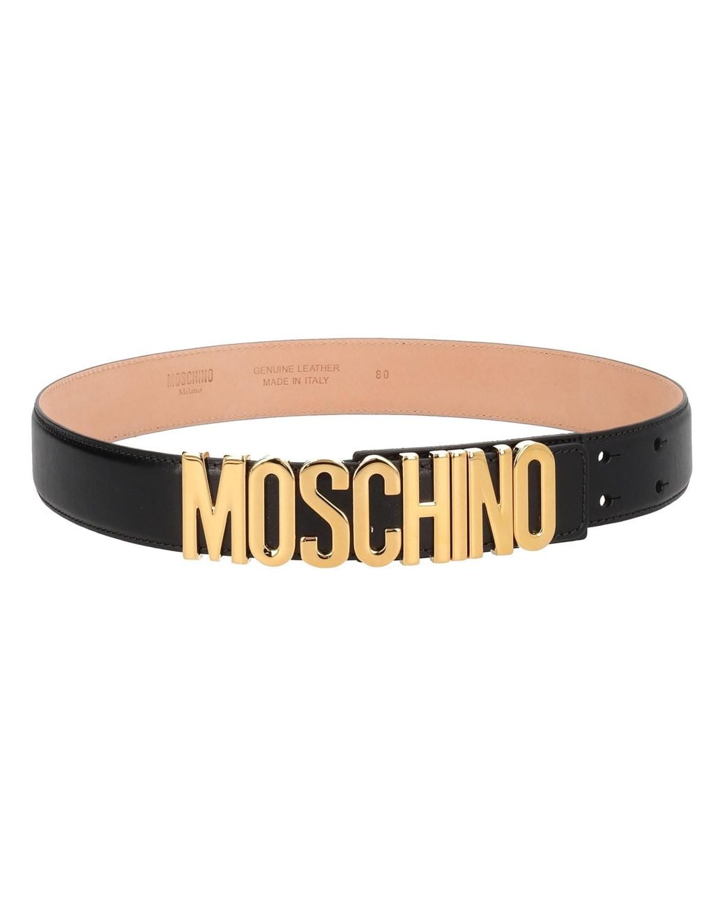 Moschino Natural Logo Buckle Belt