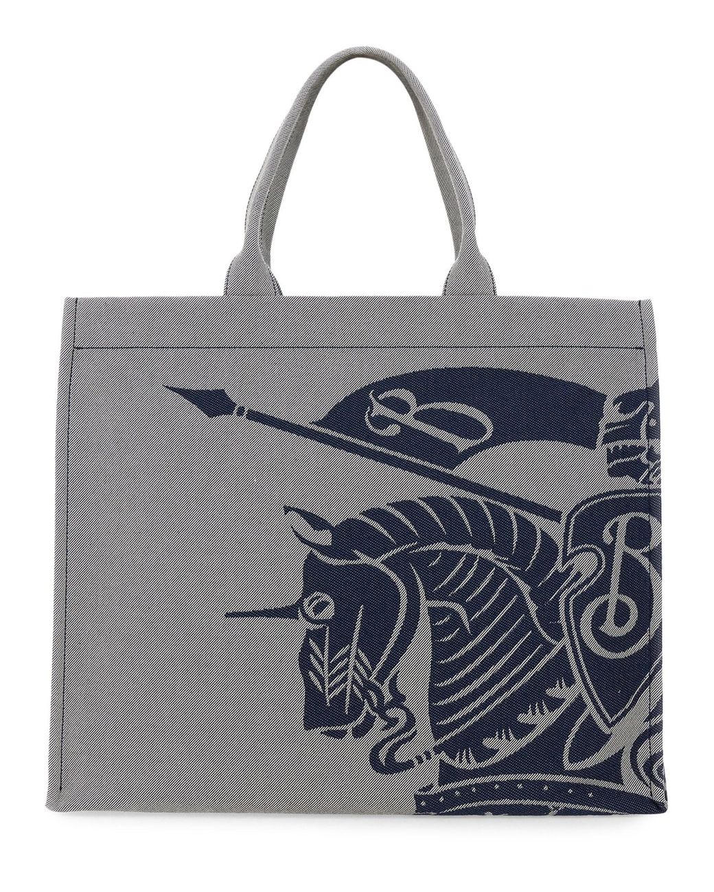 Burberry Gray Canvas Tote Bag