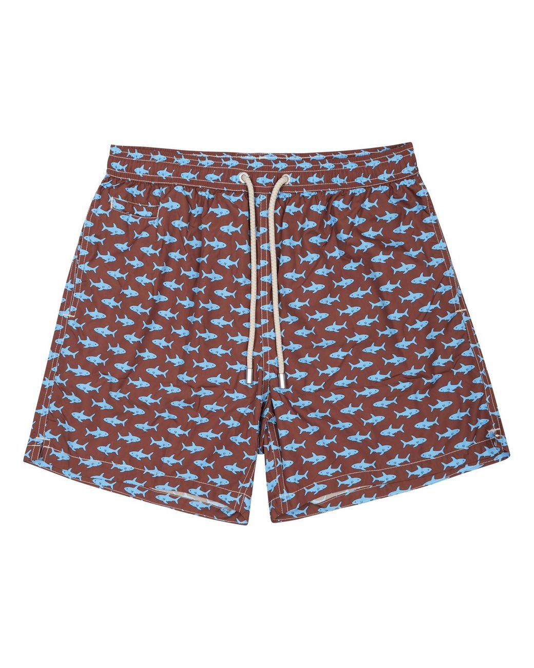 Mc2 Saint Barth Red Shark Print Swim Trunks for men