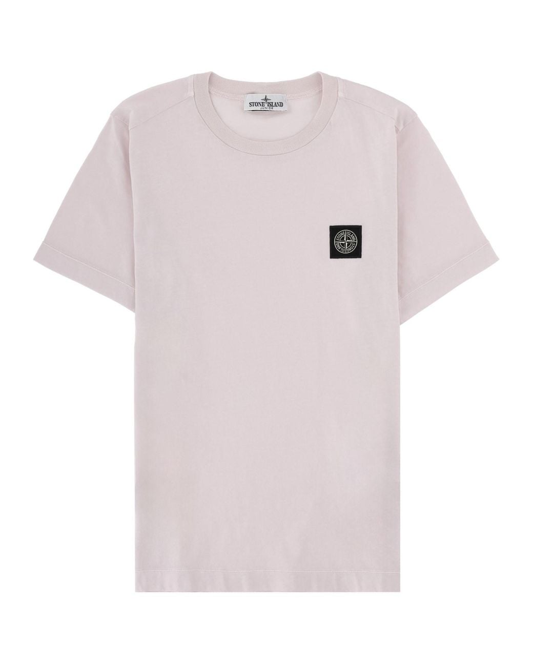 Stone Island White T-Shirt Con Patch Con Logo Compass
