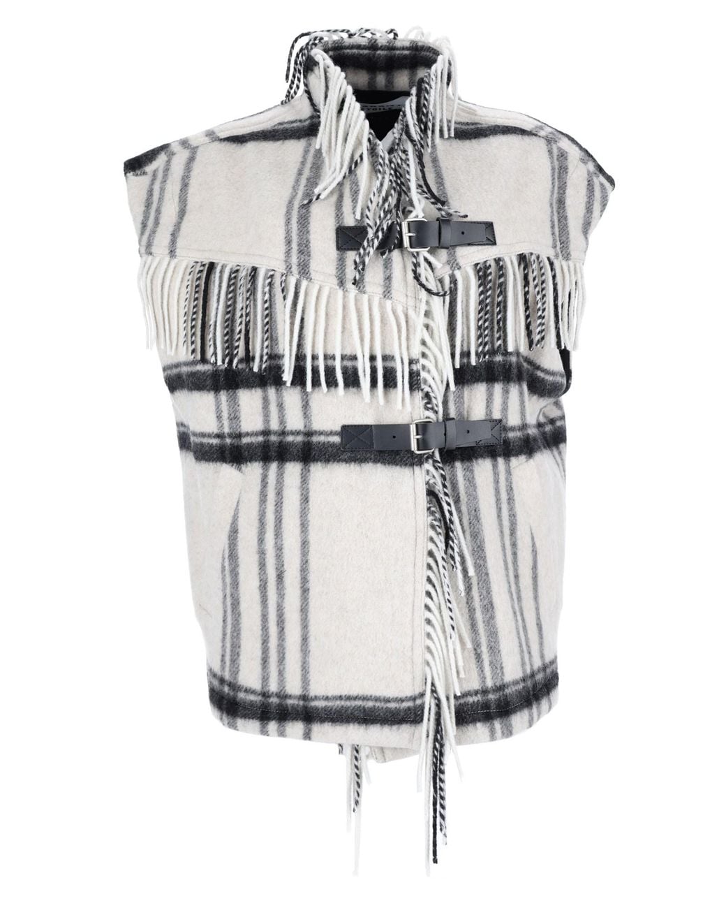 Isabel Marant Gray Gilet "Ginesa" Con Frange
