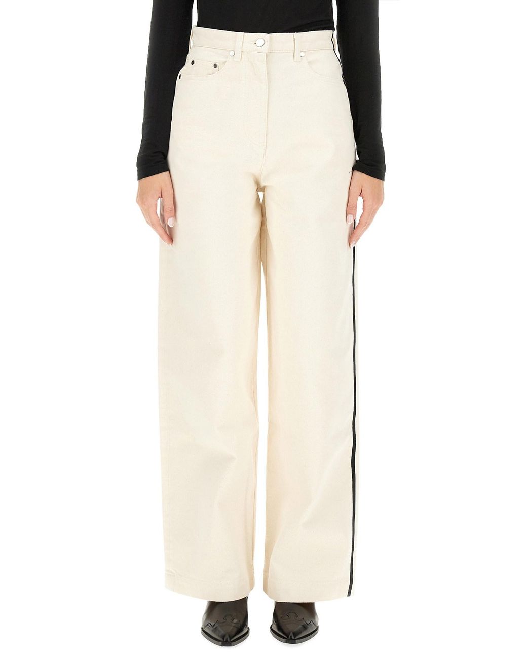 Wide Jeans.-Donna di Peter Do in White