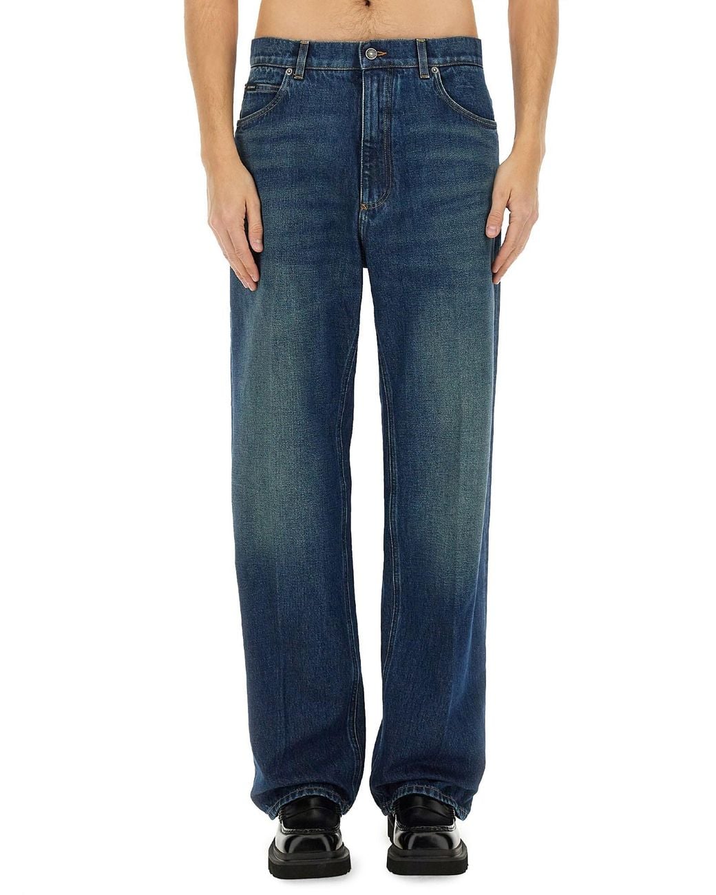 Dolce & Gabbana Blue Mid Rise Jeans for men