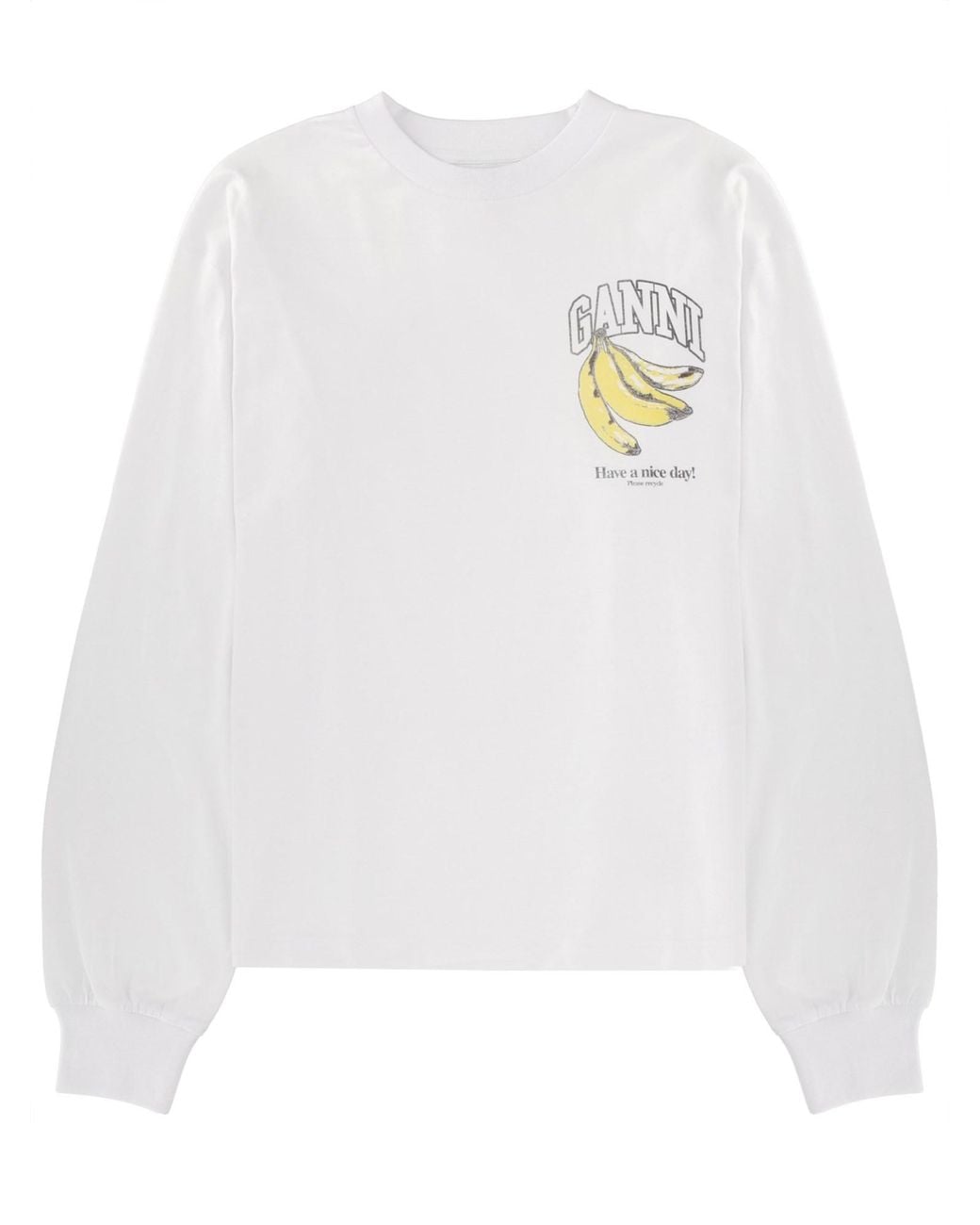 Ganni White Sweatshirt With Logo