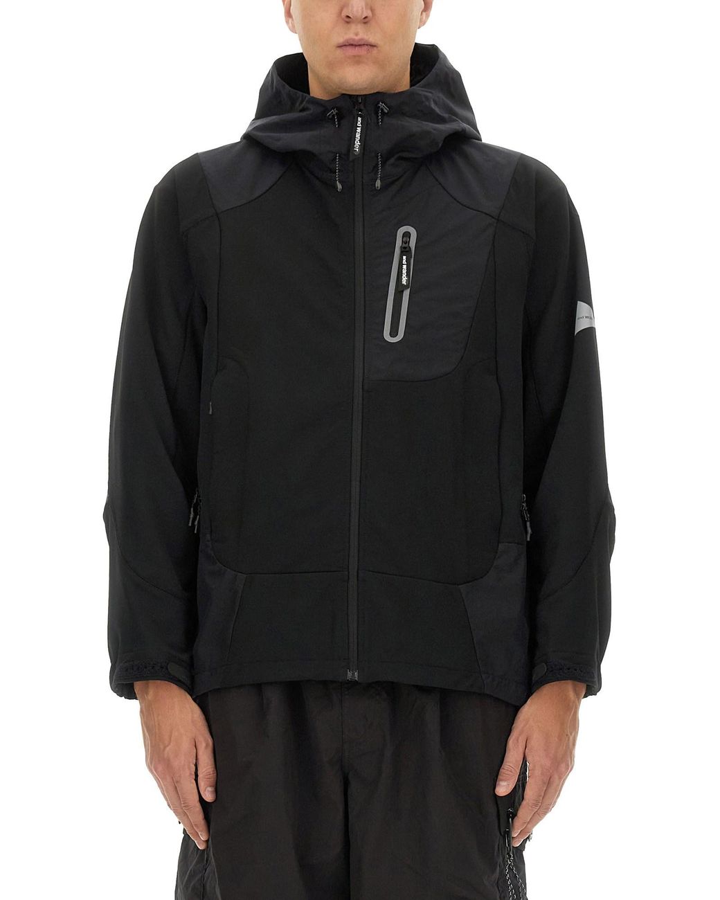 And Wander Black Hooded Jacket With Adjustable Features for men