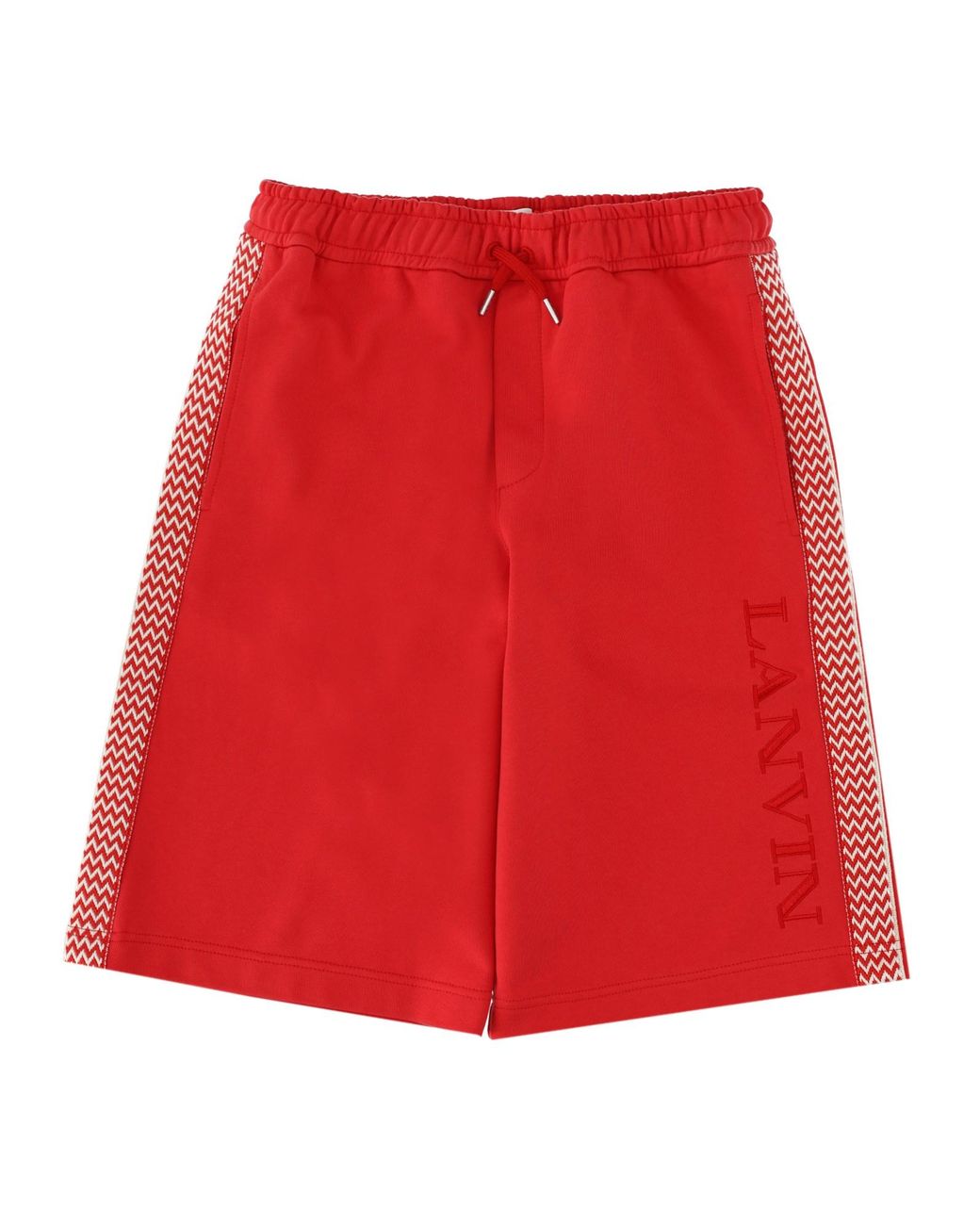 Lanvin Red Bermuda Con Banda Laterale