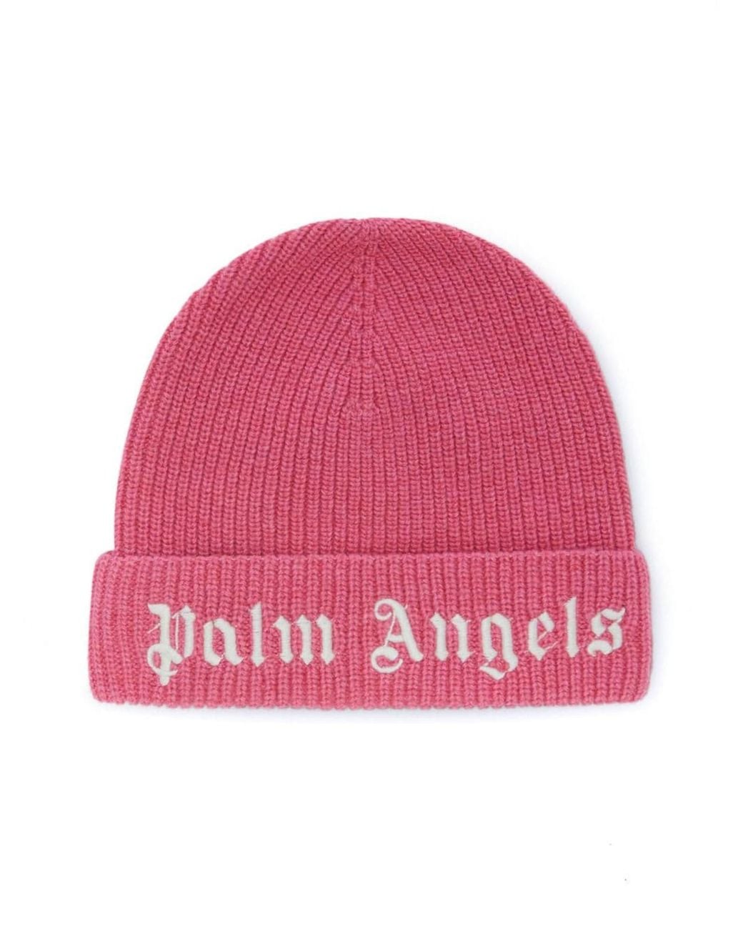 Palm Angels Pink Beanie With Logo