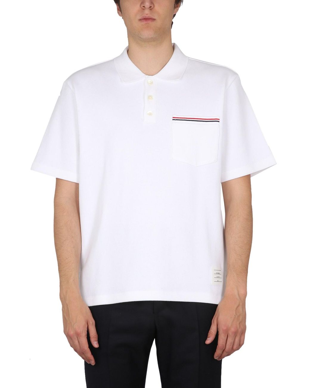 Thom Browne White Cotton Polo for men