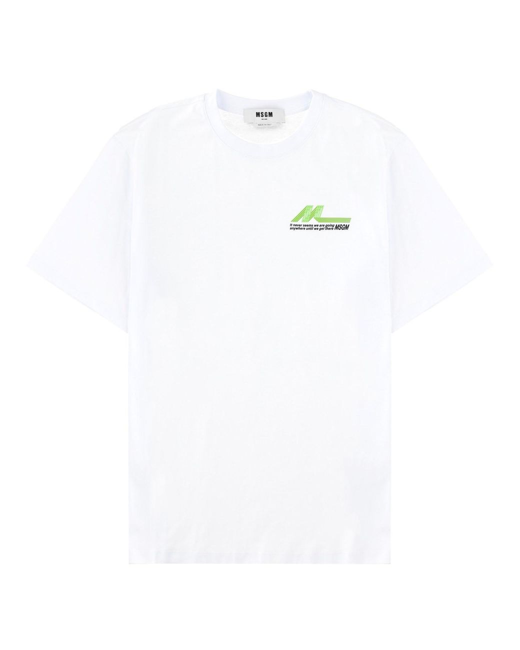 MSGM White Logo Crew Neck T-Shirt for men