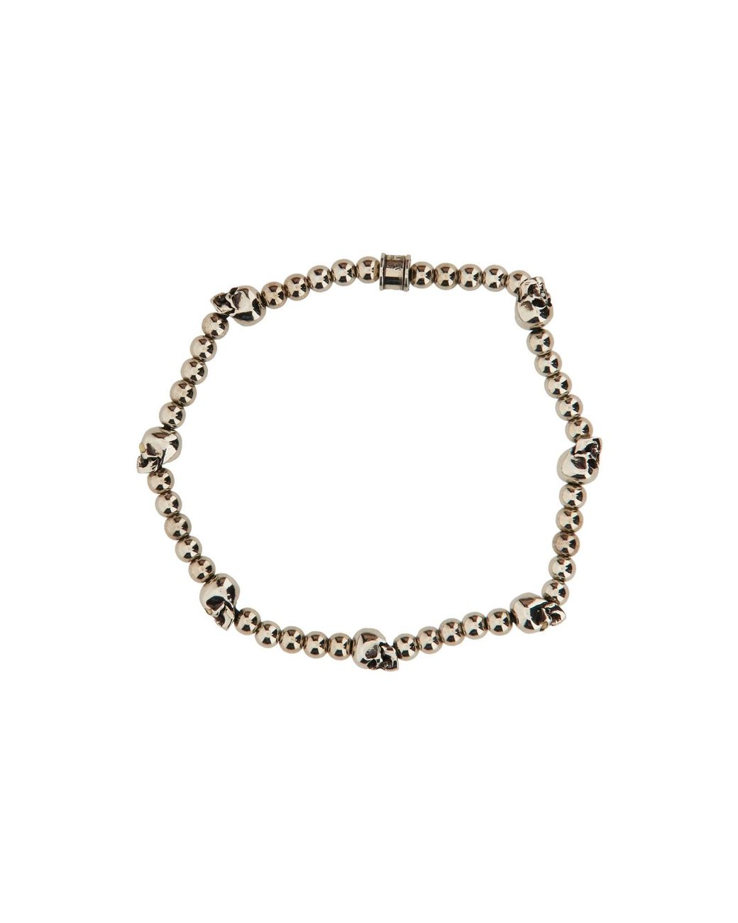 Bracciale Con Perline E Teschi di McQueen in White da Uomo