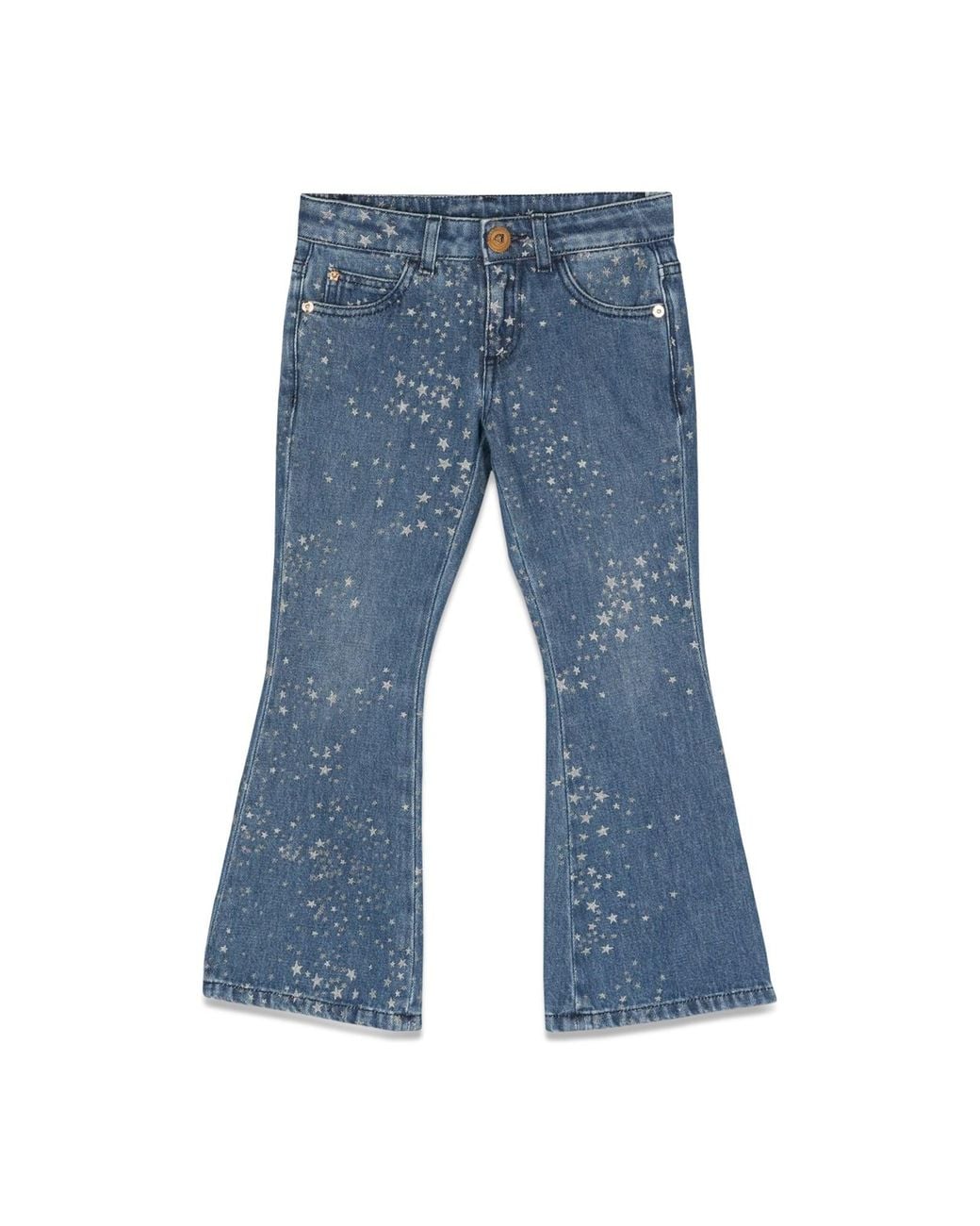 Versace Blue Glitter Print Jeans