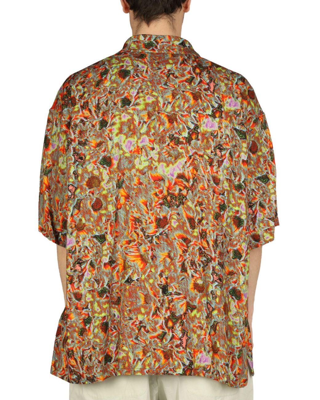 CAMICIA IN VISCOSA CON PATCH LOGO di Ambush in Brown da Uomo