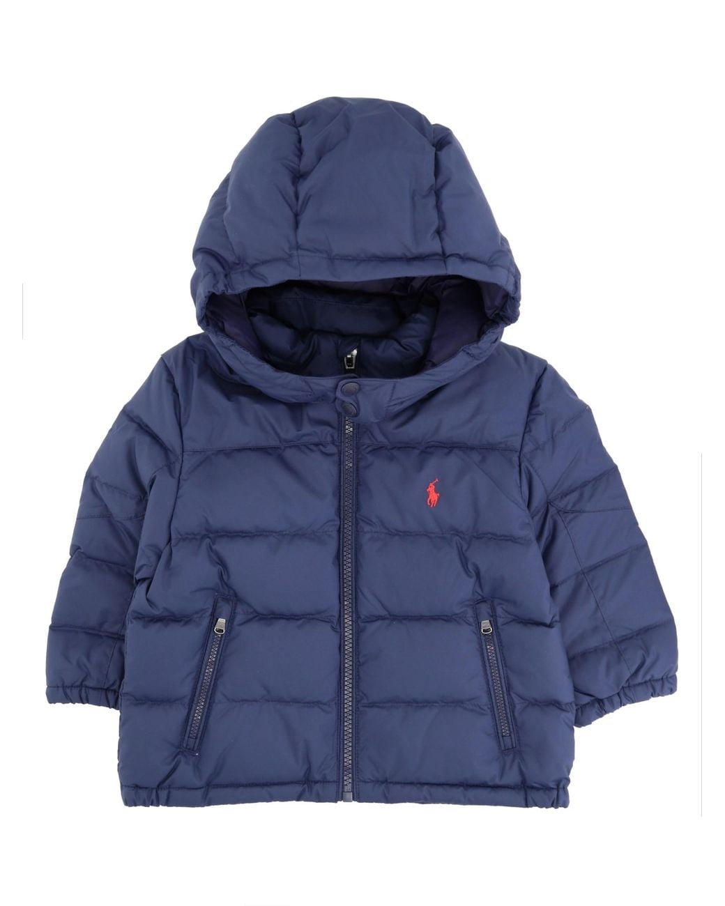 Polo Ralph Lauren Blue Piumino Idrorepellente Con Cappuccio Rimovibile
