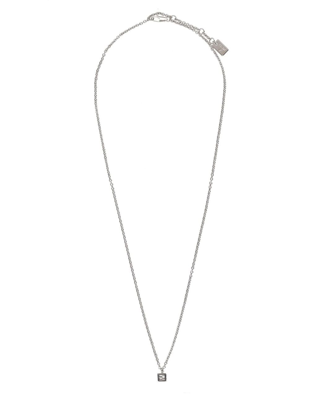 Fendi White Collana Faces" for men