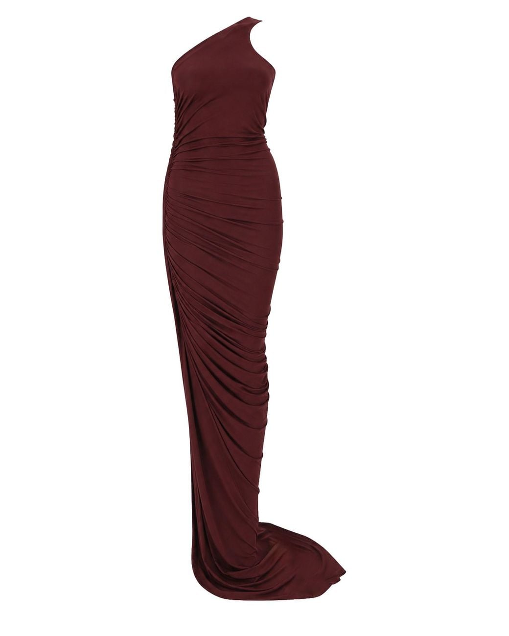 Rick Owens Red Abito Lungo Monospalla