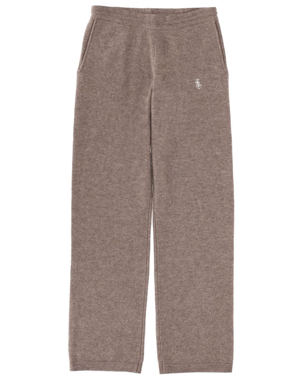 Sporty & Rich Gray Trousers Tapioca Cashmere